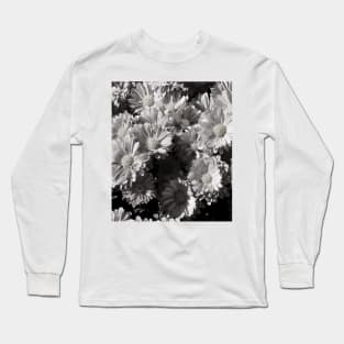 Black and White Flower Portrait Long Sleeve T-Shirt